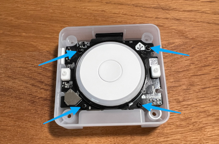 Image showing the location of the screws on the PCB