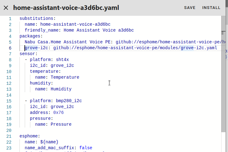 Screenshot showing voice yaml configuration file