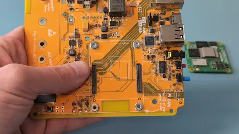 Top view of the board, with CM5, connectors facing to the right